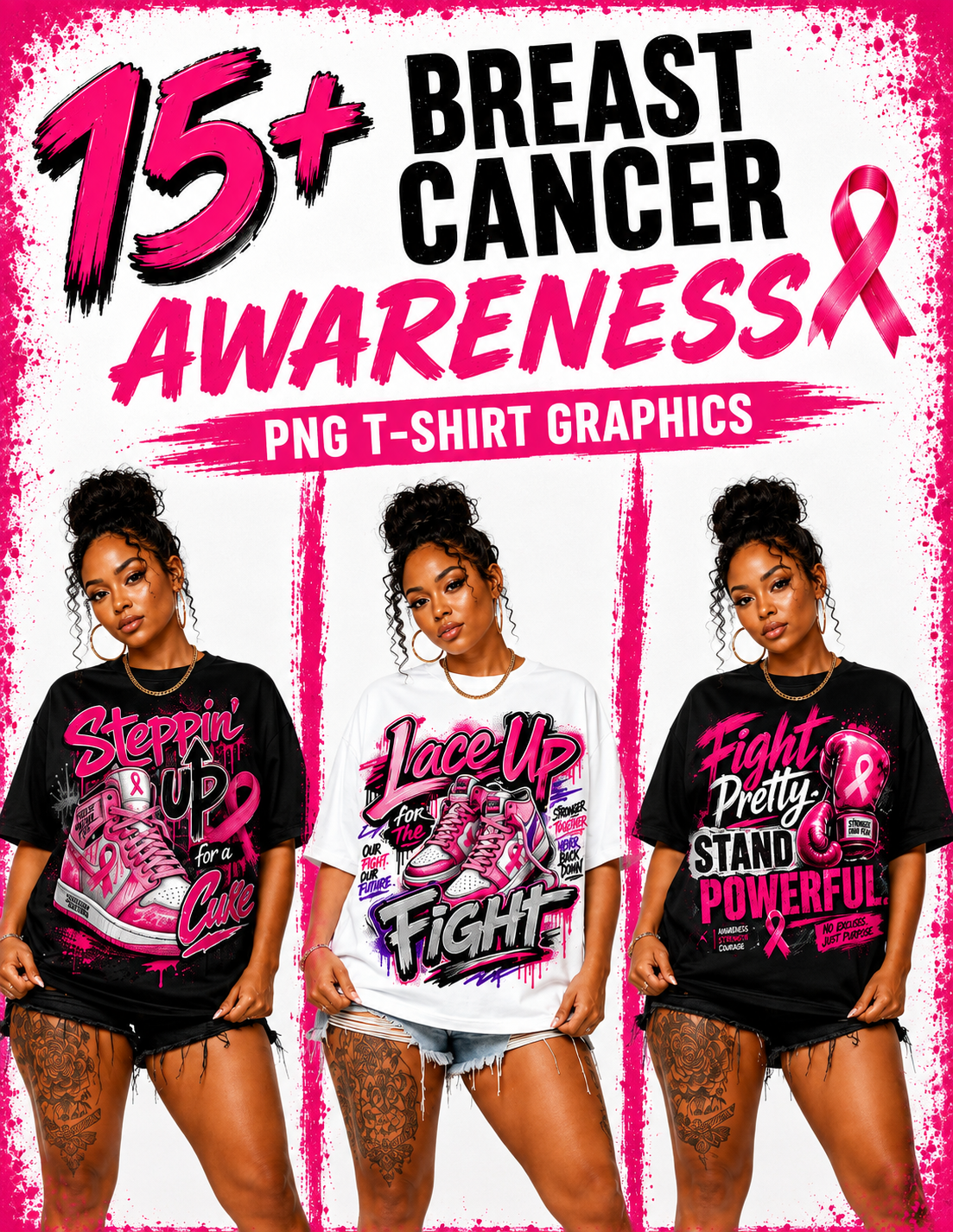 15+ Breast Cancer Awareness PNG T-Shirt Graphics