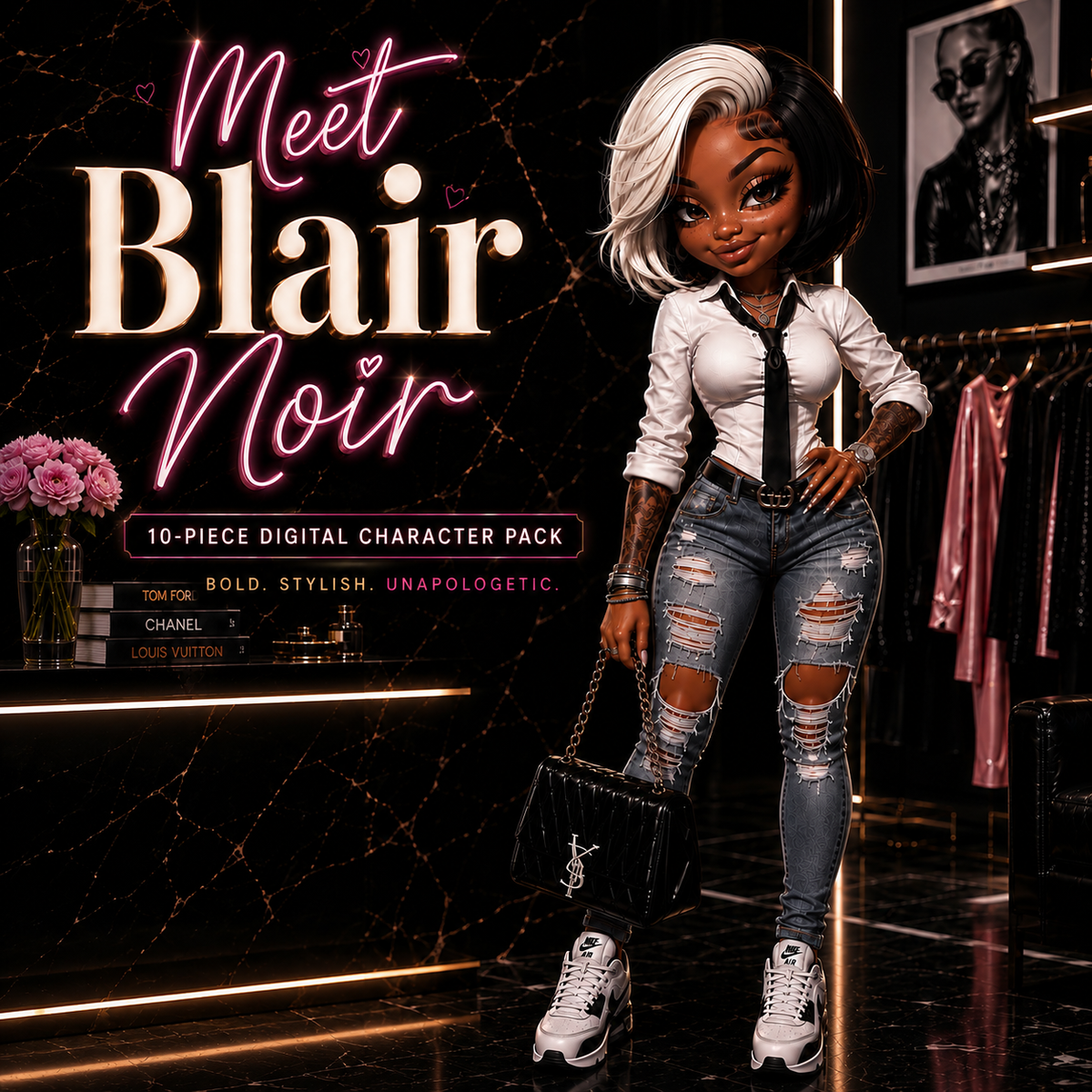 Blair Noir | 10-Piece Digital Character Pack