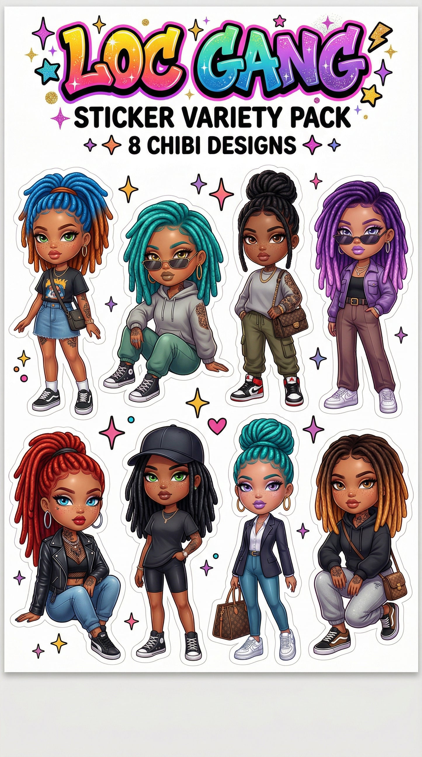 Big Energy Vibes Sticker Pack ⚡✨ | Bold, Glossy, Street Style Aesthetic Stickers