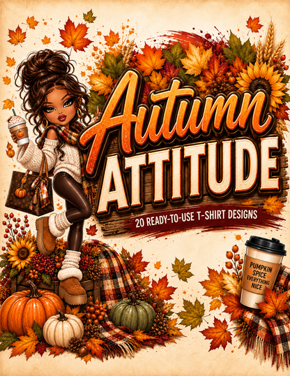 Autumn Attitude: 20 Ready-to-Use T-Shirt Designs 🍂